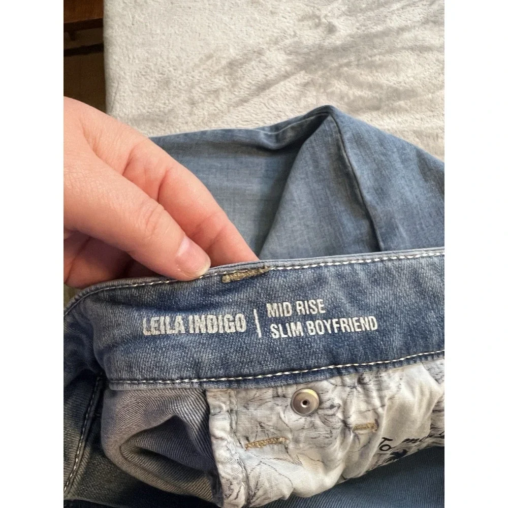 Tommy Bahama Womens Jeans Size 16/29 Blue Leila Indigo Mid Rise Slim Boyfriend